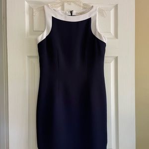 Amanda Smith navy blue sheath dress